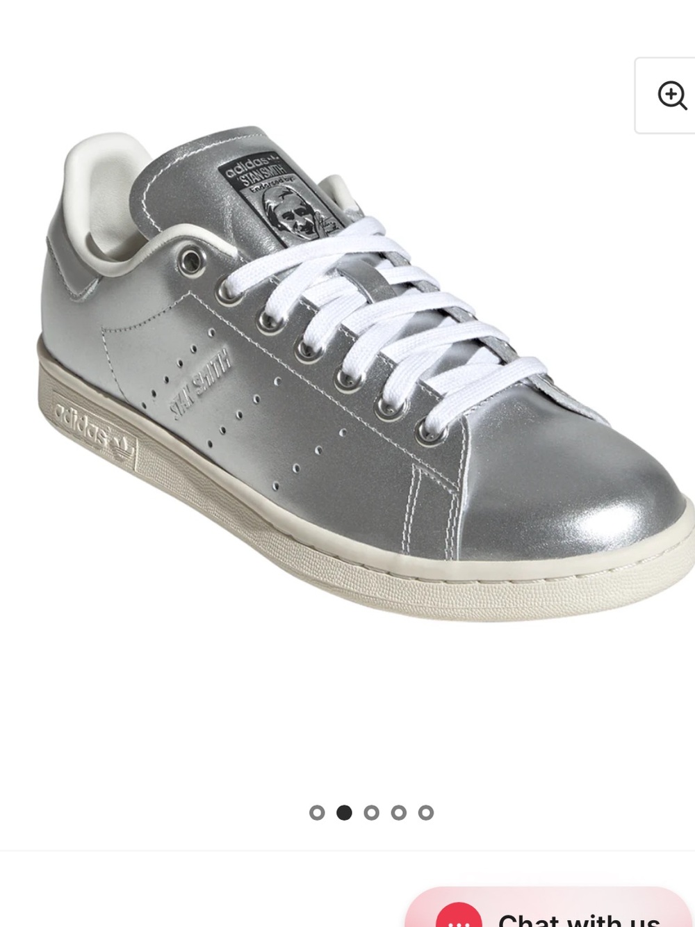 adidas women’s Stan Smith Silver Leather Low-Top Sneaker new without box size 7